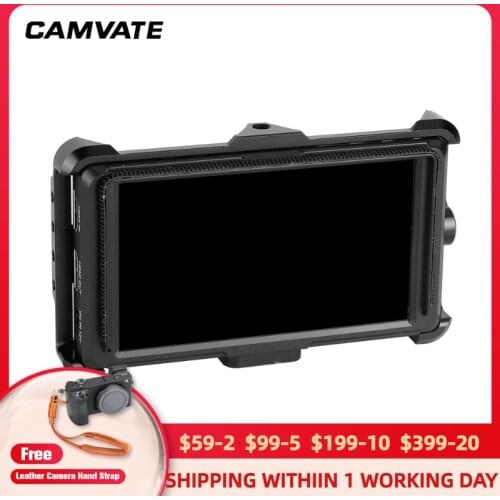 CAMVATE Aluminum Alloy Directors 5" Monitor Cage Bracket With 1/4"-20 Mounting Holes Exclusively For FeelWorld F5 5" Monitors