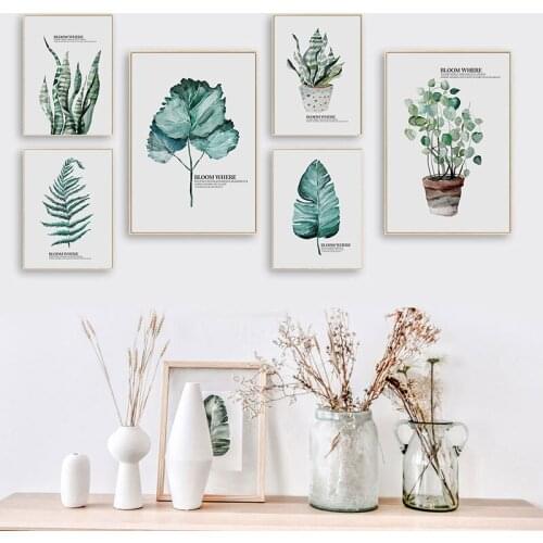 Tropical Plant Leaf Wall Art Botanical Picture Nordic Posters And Prints Canvas Paintings Minimalis Living Room Decor