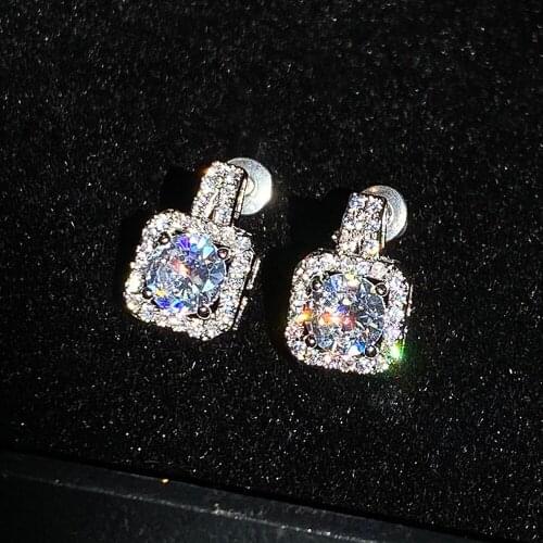 JK Fashion Delicacy CZ Zircon Women Stud Earring Delicate Shape Wedding Engagement Party Bridal Earrings High Quality Jewelry