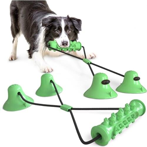 TPR Soft Puppy Suction Cup Biting Dog Toy Multifunction Pet Molar Bite Dog Toys Rubber Chew Ball Cleaning Teeth Safe Elasticity