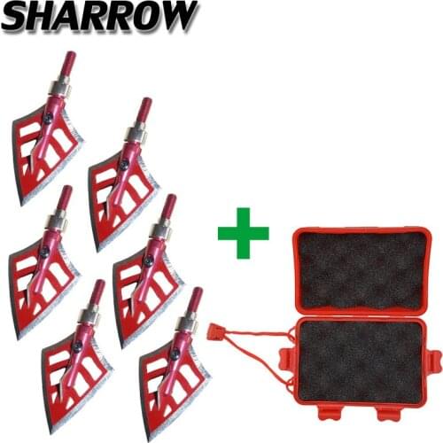 Archery 6Pcs 150gr Arrowhead 2Broadhead And Box Set Outdoor Hunting Shooting Training Bow And Arrow Accessories Set