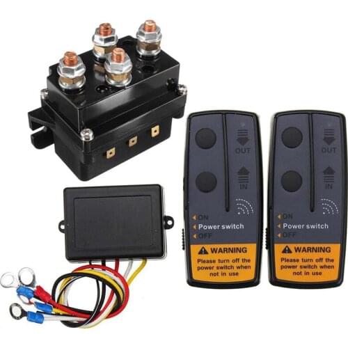 NEW-Universal 12V 100Ft Wireless Winch Remote Control Set Kit 500A Switch Handset Control for Jeep Truck SUV ATV