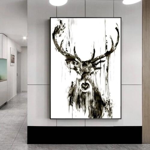 Modern Abstract Animal Deer Canvas Painting Posters and Prints Cuadros Wall for Living Room Decorative Art Photos