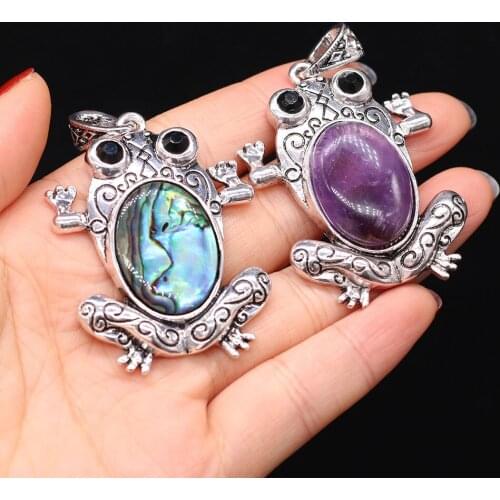 Natural Stone Pendants Agates Crystal Charm Lapis Lazuli /Amethysts Charms for DIY Necklace Jewelry Making Women Gift 38x60mm