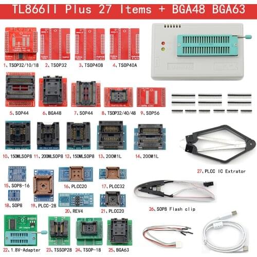 Programmer TL866 II Plus Set V10.5 Original USB Universal EEPROM FLASH+27 Adapters High Speed TL866