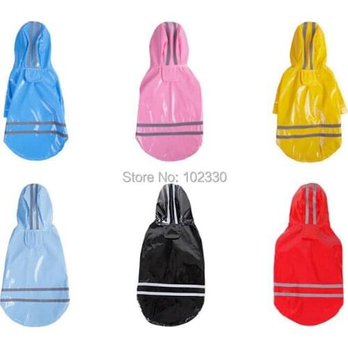 Hooded Pet Dog PU Reflection Raincoats Waterproof Clothe For Small Dogs Chihuahua Dog Rain Coat Poncho Puppy Rain Jacket