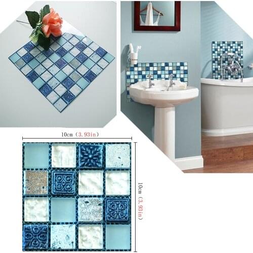 20Pcs Self Adhesive Mosaic Wallpaper DIY 3D Stickers Kitchen Bathroom Toilet Waterproof Stickers Tiles Renovate Wall Sticker