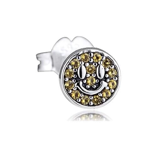 Authentic 925 Sterling Silver Mini Earrings for Women Smile Single Stud Earring Cute Romantic Party Jewelry Gift brincos