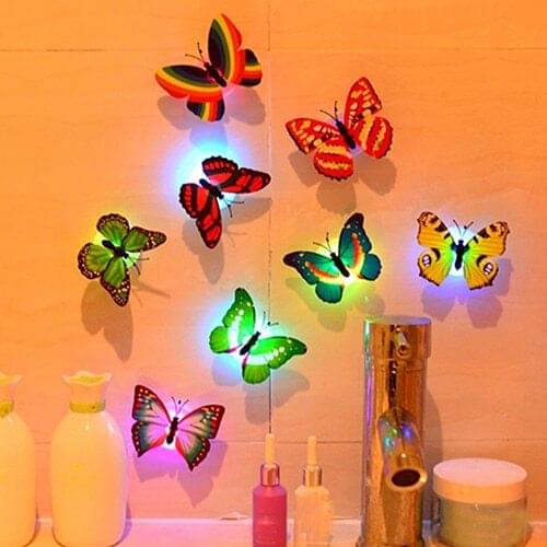 Lovely Butterfly LED Night Light Color Changing Light Lamp Beautiful Home Decorative Wall Nightlights