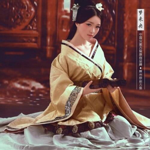 Meng Wei Yang Han Dynasty Princess Traditional Hanfu Thematic Photography Costume for Women