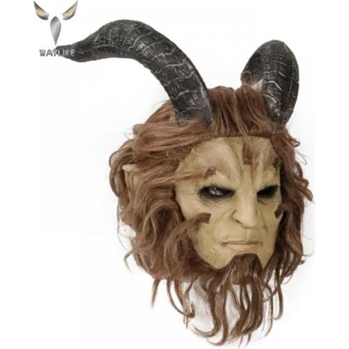 WAYLIKE Halloween Beauty And The Beast Cosplay Mask Adam Prince Mask Cosplay Horror Mask Latex Halloween Masks For Party Costume