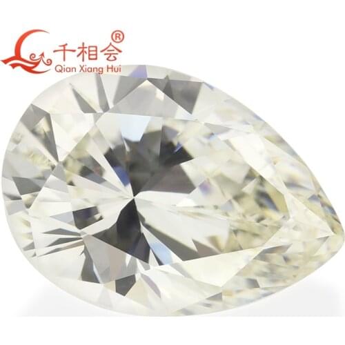 IJ yellowish white color pear shape for cubic zirconia loose CZ stone made by xianxiang hui 10pcs per bag