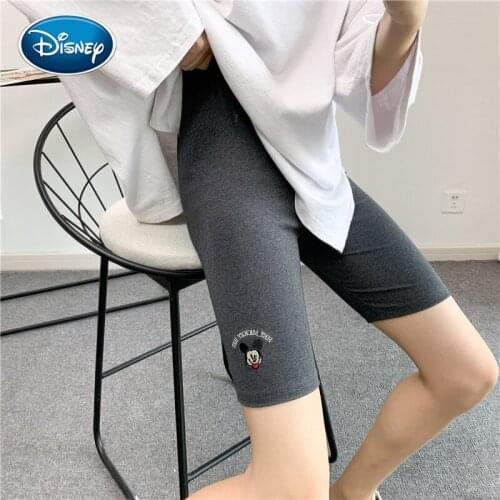 Womens summer five-point cotton Mickey cartoon embroidery shorts sweatpants leggings riding pants ladies shorts