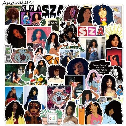 10/50Pcs/pack Famous female singer SZA Solána Imani Rowe Stickers for Laptop Skateboard Luggage Refrigerator Notebook Helmet