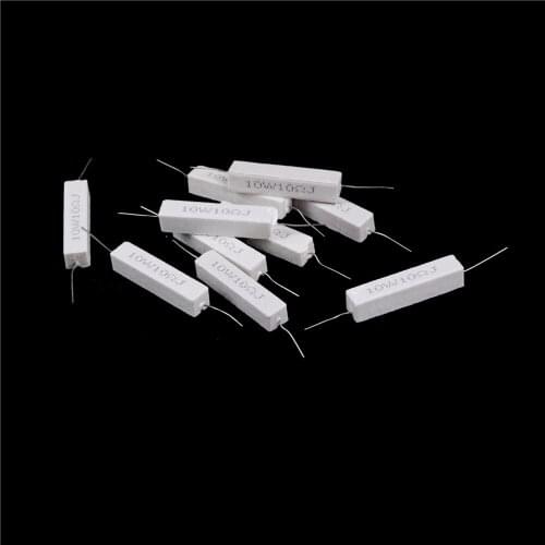 10 Pcs/lot White DIY Kit 10W 10 ohm 10R Resistance Ceramic Cement Resistor 5