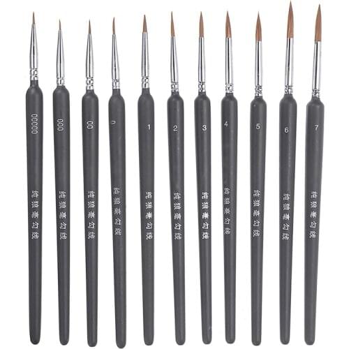 11pcs Extra Fine Tip Detail Paint Brushes Art Miniature Model Painting Brush Pen Art Paint By Number Pens