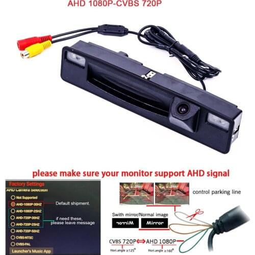AHD CCD car Rear view Reverse camera for 2015-2019 Ford Focus trunk hand switch camera night vision waterproof wide angle