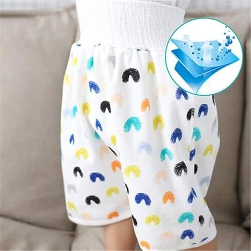 2 in 1 Comfy Childrens Adult Diaper Skirt Shorts Baby Boys Girls Absorbent Shorts Loose Harem Shorts Kids Cover Underwear Drop
