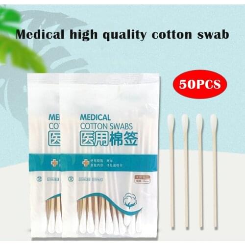 2021 Hot 50pcs/Pack Cotton Swab Applicator with Wooden Handles for Cleaning Oil Makeup Remover SSwell