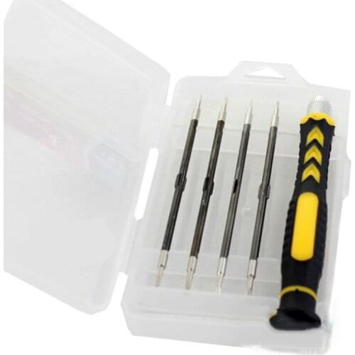 PARON 5 In1 Manual Universal Screwdriver Mini Set Torx Screw Driver Tools Series Bit for Glasses Handle Phone Repair