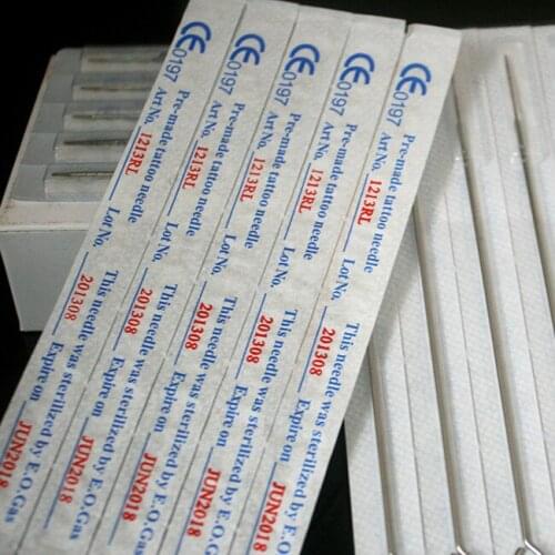 500PCS Sharp Permanent Manual Tattoo Needle 11RL,13RL,15RL, 11RS,12RS,13RS,14RS, Size RL / RS Commonly used hook suture needle