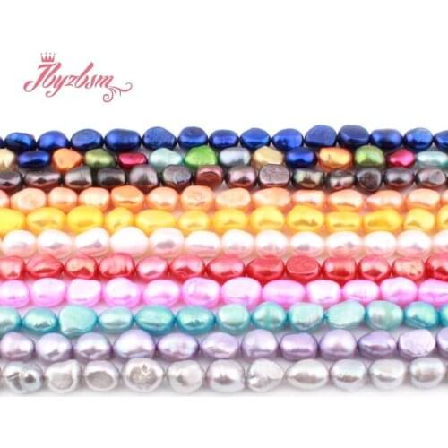 7-9mm Freeform Irregular Freshwater Pearl Beads Natural Stone Beads For DIY Necklace Bracelet Jewelry Making 14.5" Free Shipping