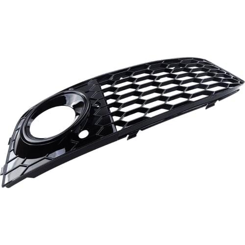 Car Right Honeycomb Design Mesh Fog Light Grill Grille Cover Fit for Audi A4 B8 2009-2012 Base Sedan 4-Door Only 8K0807682