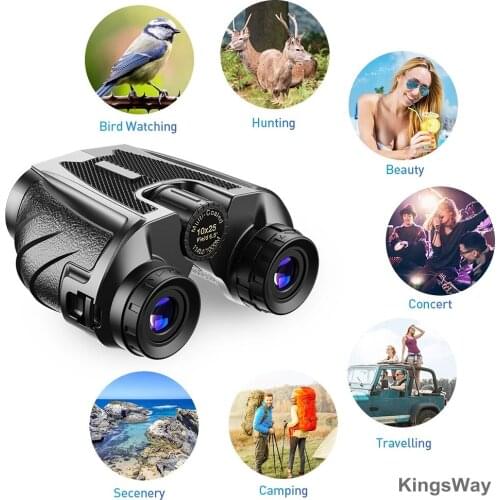 10x25 BAK4 HD Telescope Prism Binoculars High Powered Zoom 114m/1000m Binoculars Hunting Telescope for Bird-watching Outdoor New