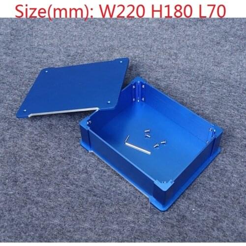 W220 H70 D180 New Blue Chassis Aluminum DIY Power Amplifier Case Preamp Tube Amplifier Housing Headphone Amp Box Music Enclosure