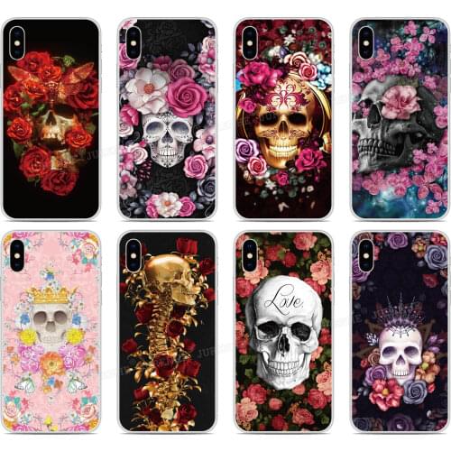 Skull Floral Phone Case For OPPO Realme X50 5 6 Find X2 Reno A Ace 3 Pro K1 A92S A91 F15 A52 A72 AX7 A5S A31 A8 A9 A5 2020 Cover