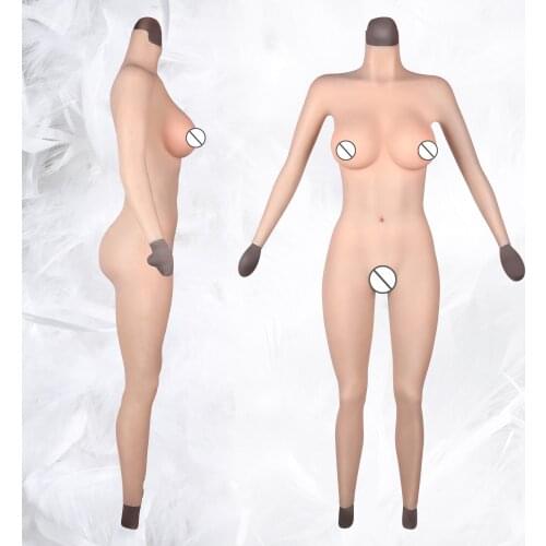 ​CYOMI C/D/E Cup 9-Point With Arms Silicone Breast Forms Fake Vagina Tights Suits For Drag Queen Crossdresser Shemale