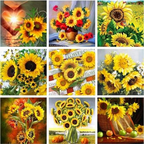 Evershine 5D Diamond Painting SunFlowers Picture Of Rhinestones Embroidery Cross Stitch Crystal Mosaic Painting Wall Stickers
