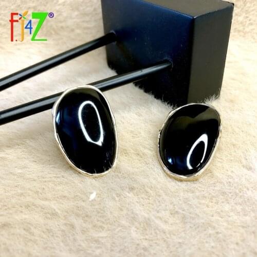 F.J4Z Trend Womens Stud Earrings 2021 Big Irregular Resin Stone Statement Earring Lady Special Anniversary Gifts Dropship