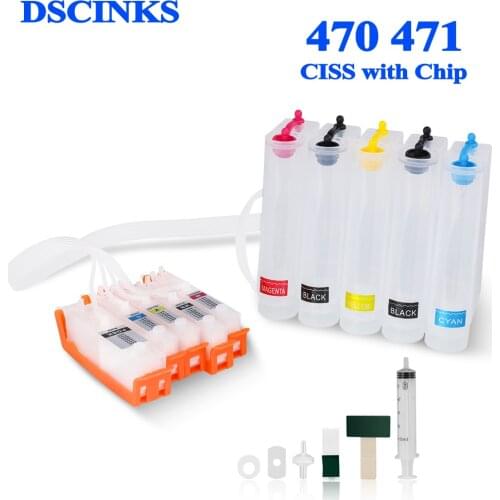 5 Color PGI-470 CLI-471 CISS for Canon MG6840 MG5740 MG7740 TS5040 TS6040 Ink Supply System Cartridge PGI470 CLI471 PGI 470 471