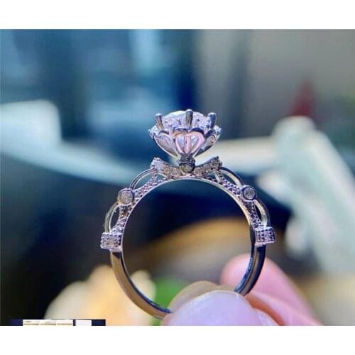 Pink Moss Diamond Ring PT950 Platinum Couple Ring Men and Women A Pair of Platinum Marriage Ring Gifts