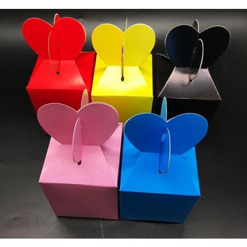 6pcs/lot Solid Color theme gift boxes Plain color theme party decorations baby shower party supplies pure color candy boxes
