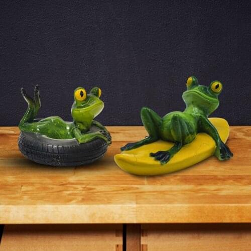Creative Resin Floating Frogs Statue Ornament Crafts Yard Pool Pond Decor Living Room Outdoor Garden Animal Statue Decorations