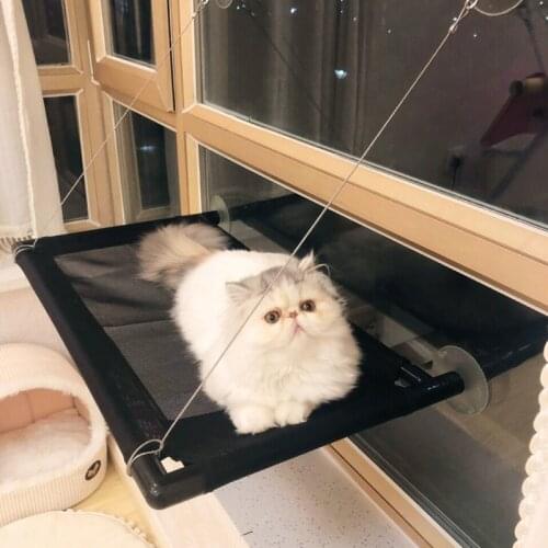 Strong Hanging Pet Cat Bed Hammock with Mesh Mat Pet Cat Window Mount Hammock Bed Seat Cushion For Kitten Cat Basking Playing