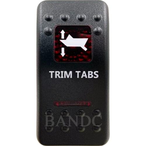 Cover Cap Only！TRIM TABS Rocker Switch Cover Cap Red Window Labeled for Marine Boat ARB Carling NARVA Control Cap Accessories