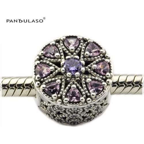 Shimmering Medallion Charm Sterling Silver Jewelry For Beaded Chain Bracelets & Bangles Woman DIY Beads For Jewelry Making