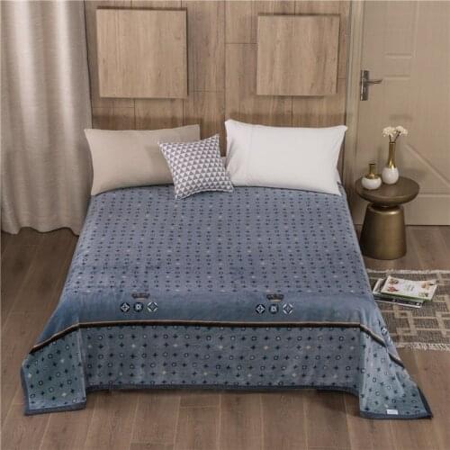 Soft Warm Coral Fleece Blanket Sheet Bedspread Sofa Plaid Light Thin Mechanical Wash Flannel Blankets SSXML