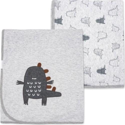 New Printed Cotton Baby Quilt Baby Blanket Newborn Soft Swaddle Wrap Double-Side Kids Bath Towel Cartoon Infant Stroller Wrap