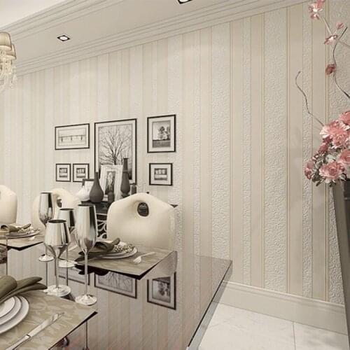 3D Striped Non-woven Wallpaper Home Wall Decor European Style Bedroom Living Room Sofa TV Background Wallpaper For Walls Roll