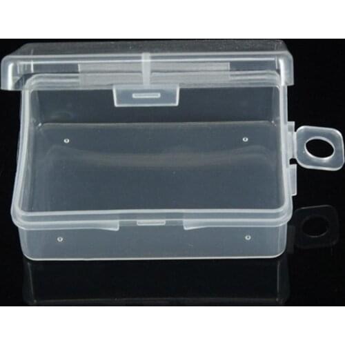 Mini Practical Clear Plastic Transparent Storage Box Debris Collect Container Case With Lid Hanging Hole Portable Storage Box
