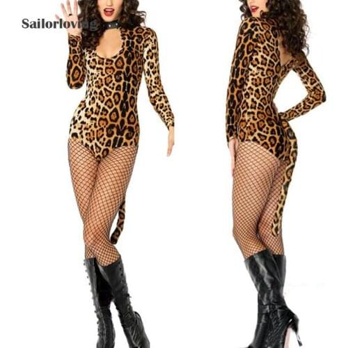Sailor loving 2018 New hot sexy teddies Lace open crotch body suit crotchless Leopard print