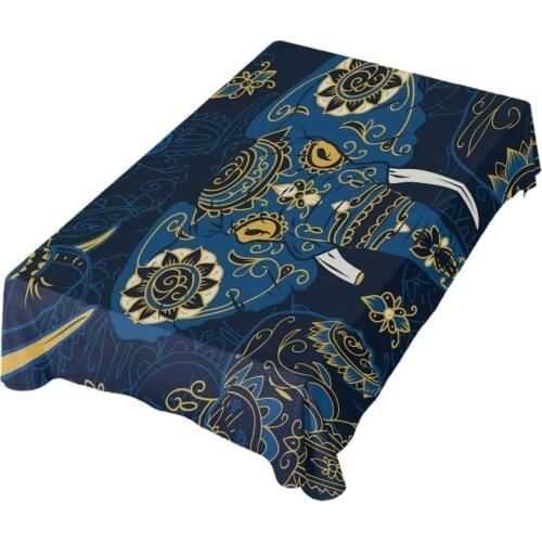 Indian Elephant Tablecloth for Home Banquet Restaurant Square Polyester Fabric Table Cloth