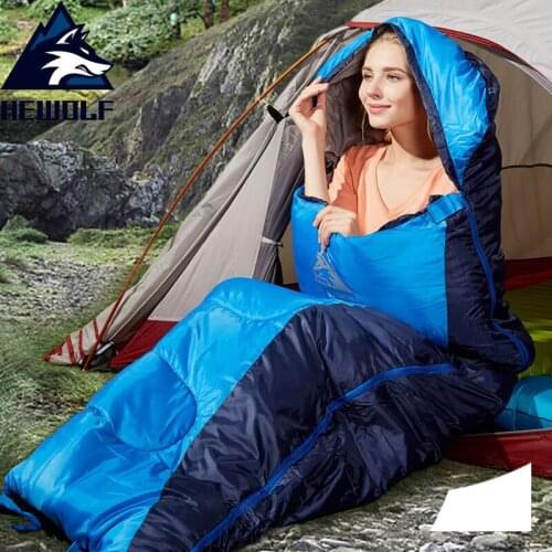 Hewolf Camping Sleeping Bag Lightweight Thermal Adult Winter Envelope Backpacking Sleeping Bag for Outdoor Traveling Hiking
