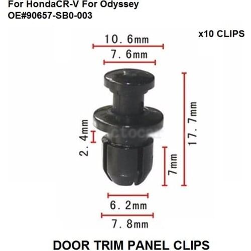Car Styling x10 OEM 90657-SB0-003 Nylon For Honda Splash Shield Clip For Accord Prelude For CR-V For Odyssey
