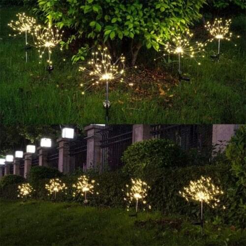 90/120/150 LED Solar Light Outdoors Fireworks Modeling Lighting DIY Decorative Light Waterproof Xmas Solar Lamp Garden Decoratio