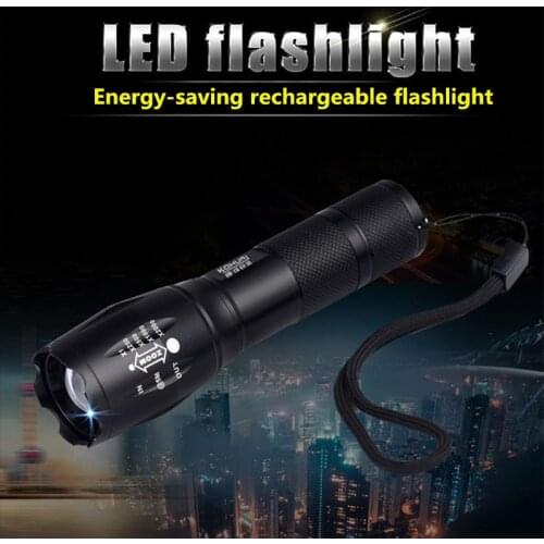 Led flashlight Ultra Bright torch T6 Camping light 5 switch Modes 4000 LM Zoomable Bicycle Light use 18650 battery